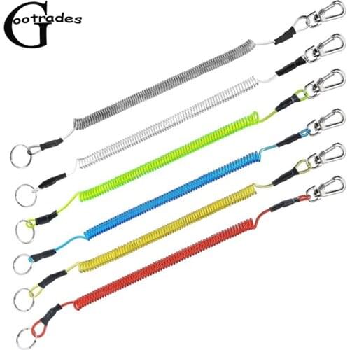 Fishing T4 Coiled Lanyard or Safety Rope Wire Steel Camping Secure Pliers Lip Grips 1.2m Max Stretch Fishing Tools