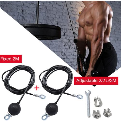 Fitness Pulley Cable System Loading Pin Lifting Triceps Rope Machine Workout Adjustable 2/3 Meters Home Gym Sport Accessories