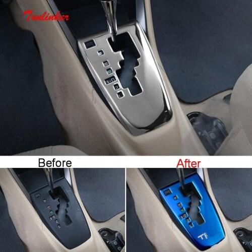 Tonlinker Interior Car Gear position Cover Case for Toyota Vios/Yaris 2014-16 Car Styling 1 PCS Stainless Steel Cover stickers