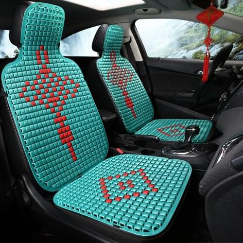 Universal Summer Car Seat Cool Cushion PVC Beaded Massage Automobile Chair Cover With Soft Waist Mat Breathable Durable 1Pcs