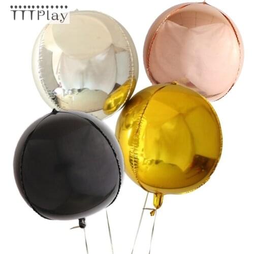 1pc 22inch Gold Silver 4D Round Foil Balloons Wedding Birthday Party Decoration Helium Inflatable Baloons Globos Balloons Toys