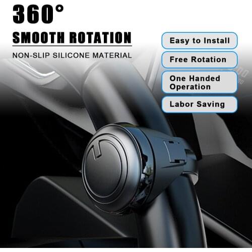 360 Degree Metal Bearing Power Handle Ball Shaped Car Hand Control Grip Knob Turning Steering Wheel Booster Spinner Knob