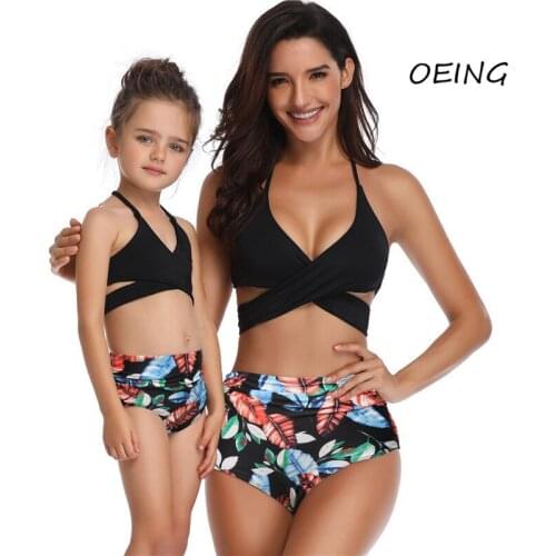 2 Peice Set Women 2021 Bathing Suit Women Floral High Waisted Swimsuit Print Sexy Bikini