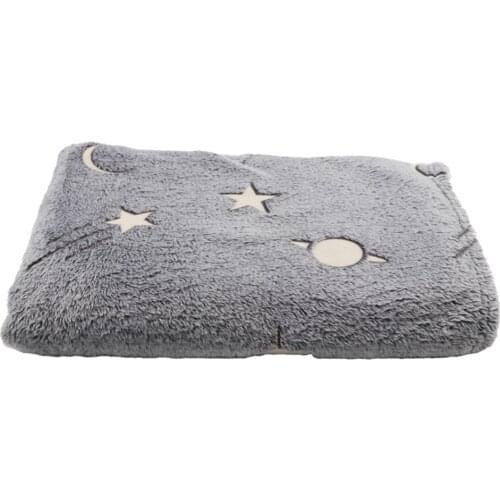 Winter Soft Warm Plush Glow in the Dark Baby Blankets Infant Toddler Swaddling Star Moon Plush Warm Siesta Sofa Luminous Blanket