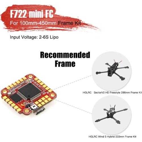 20*20mm HGLRC Forward F722 Mini 2-6S F7 Flight Controller For FPV Racing RC Drone RC Quadcopter w/ TBS Crossfire Mounting