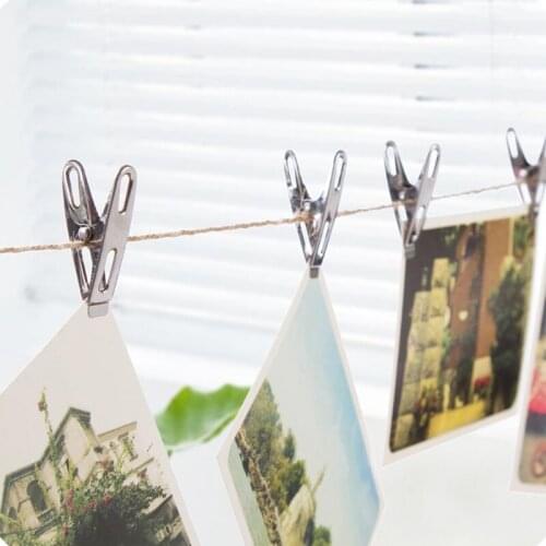 20pcs Clothes Pegs Stainless Steel Metal Clips For Coat Pants Laundry Drying Hanger Rack Washing Towel Holder Hanger