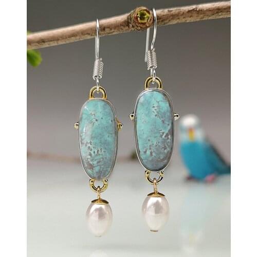 2021 Boho Ethnic Tribal Resin Dangle Earrings For Women Pearl Pendant Ocean Summer Accessories Statement Drop Earring Jewelry