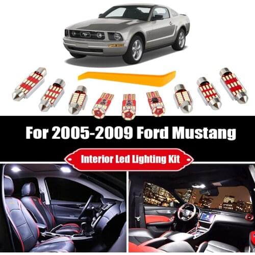 7pcs For 2005 2006 2007 2008 2009 Ford Mustang White Canbus LED Interior Light Reading Map Bulbs Kit Fit Cargo License Lamp