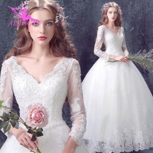 AIJINGYU 2021 2020 sexy Customized new hot selling cheap ball gown lace up back formal bride dresses wedding dress TJ323