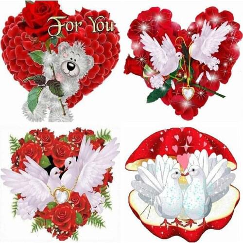 HUACAN 5D DIY Diamond Painting Flower Rose Full Square Mosaic Diamond Love Handmade Rhinestone Picture Cross Stitch Home Decor