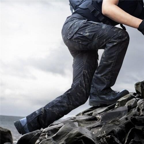 Tactical Camouflage Cargo Pants Men Military Waterproof Rip-Stop Repellent Joggers Multi Pockets Army Combat Camo Work Trousers