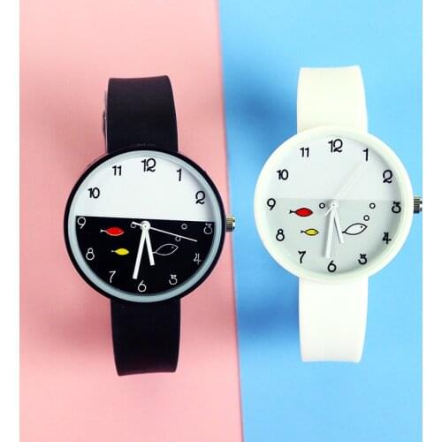Cute Fish Soft Rubber Girls Watches kids Fashion Quartz Wristwatch For Woman Clock Female Hours reloj mujer Montre Femme