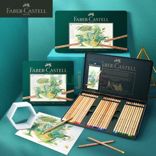 Faber-Castell Polychromos Artists' Color Pencils - Tin of 24 36 60 Colors - Premium Quality Artist Pencils,Easy To Blend