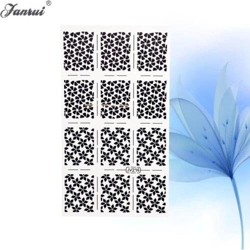 Flower Leaf White Beauty Hollow Out Nail Stencls Template Girl Manicure Nail Art Decoration Polish Nail Vinyls Decals AWJV214