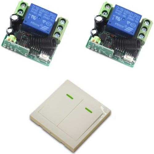 DC 12V 1CH 1 CH 10A Wireless Remote Control Switch System Receiver 2 Mini Relay Receiver Wall Transmitter Switch