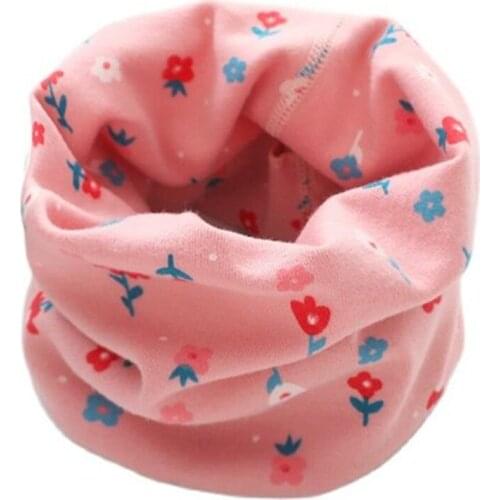 Spring Autumn Girls Flower Cotton Scarf Kids Children Neck Scarf Boys Girls O Ring Scarf Child collar Warm magic neckerchief