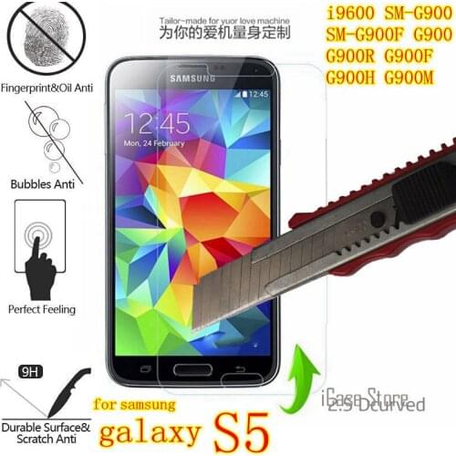 Screen protector tempered glass For Samsung Galaxy S5 i9600 SM-G900 SM-G900F G900 G900R G900F G900H G900M glas sklo case