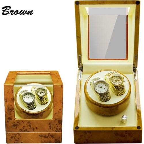 EXW Supply DHL Fast Shipping Display Storage Automatic 2 Watches Winders Organizer Watches Case Auto Silent Watch Winder Boxes