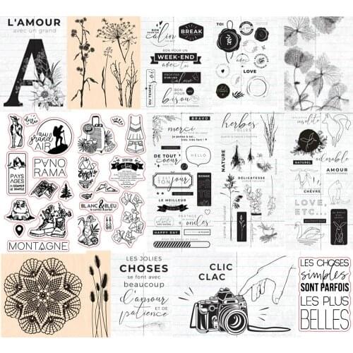 French Transparent Clear Silicone Stamp Seal for DIY scrapbooking photo album Decorative clear stamps C40