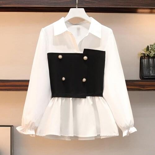 JSXDHK Black And White Blouses