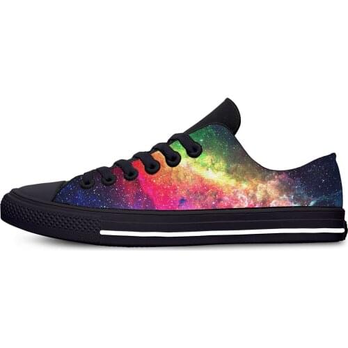 Galaxy Space universe star Funny Fashion Novelty Casual Canvas Shoes Low Top Lightweight Breathable 3D Print Men women Sneakers