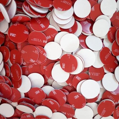 20/22/23 mm circle die cut Gray Red 3M Auto Car Tape Stickers 3M Double Sided Adhesive Acrylic Foam Tape Mounting Tape,50Pcs/Lot