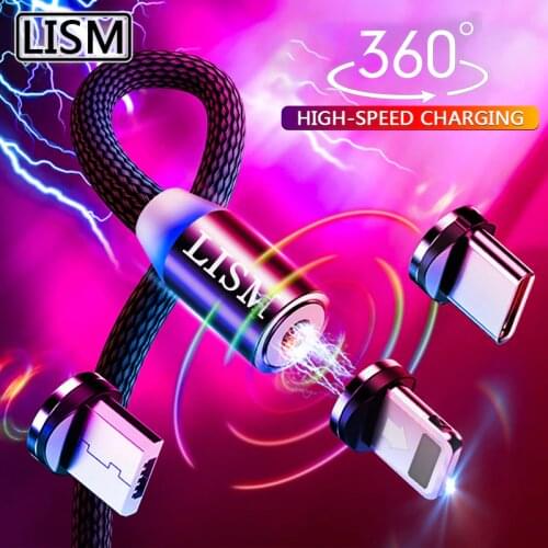 LISM Magnetic Micro USB C Cable For iPhone XIAOMI Android Fast Charging Magnet Charger USB Type C Cable Mobile Phone Cord Wire