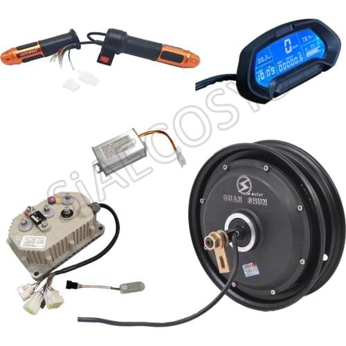 QSMOTOR 10x2.15inch 3000W 60V/72V 80kph Hub Motor with QSKLS7230H controller and kits for Electric Scooter/motorcycle
