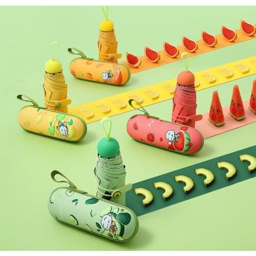 Cartoon Fruit Avocado Umbrella Clear Folding Automatic Umbrellas For Children Women UV Lovely Rain Umbrella