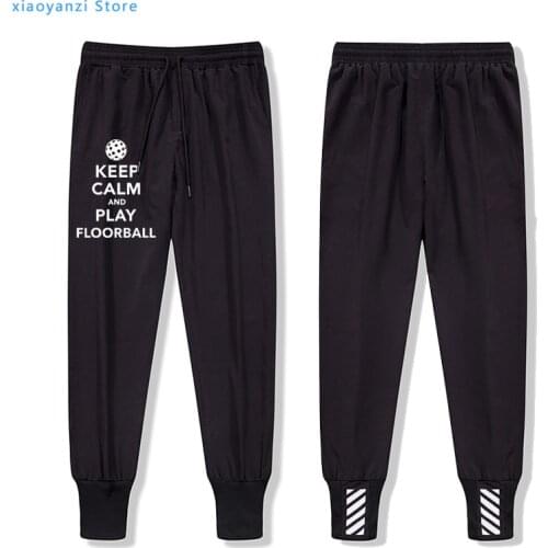 2020 men sweatpants Hot sale pants Quality Keep Calm And Play Floorball sportswear trousers Plus Size Homme sweatpants