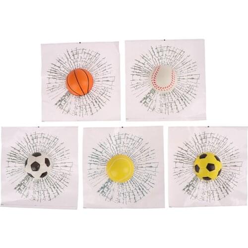 Car Styling Baseball Football Tennis Stereo Broken Glass 3D Sticker Car Window Ball Hits Self Adhesive Decal Car Stickers