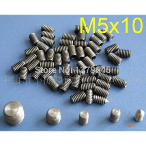 New 50pcs GR2 Titanium Ti M5x10 M5 thread 10mm m5*10 length Hex Socket Titanium Set Screw Titanium fastening screws