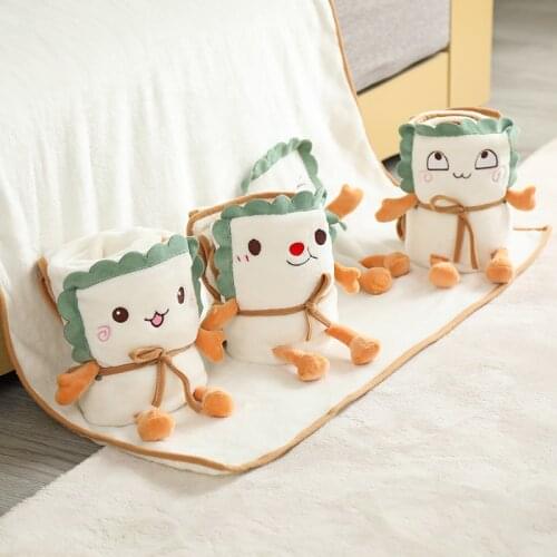 Kuup New Flannel summer Multiple expressions Rolled Blanket Multi-Function Quilt Lovely Small Blankets For Kids Adult 100x160cm