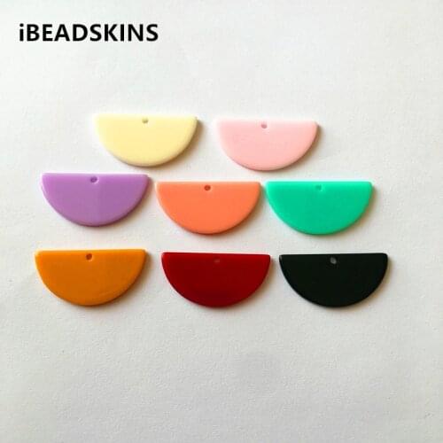 New arrival! 30x15mm100pcs/lot acrylic semicircle-shape charms for stud earrings/earrings accessories/Earring parts DIY