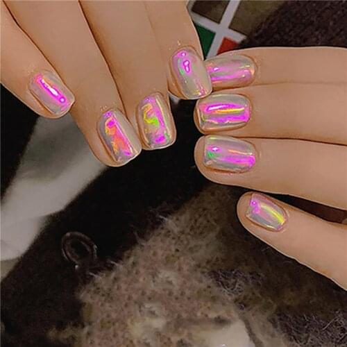 New Style Nail Art Aurora Ice Cube Cellophane Large Colorful Transfer Paper Laser Jewelry Candy Paper DIY5 Color Sticker