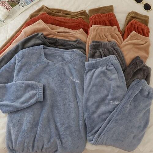 Extra thick pajamas women can wear warm Plush pajamas in spring and Autumn