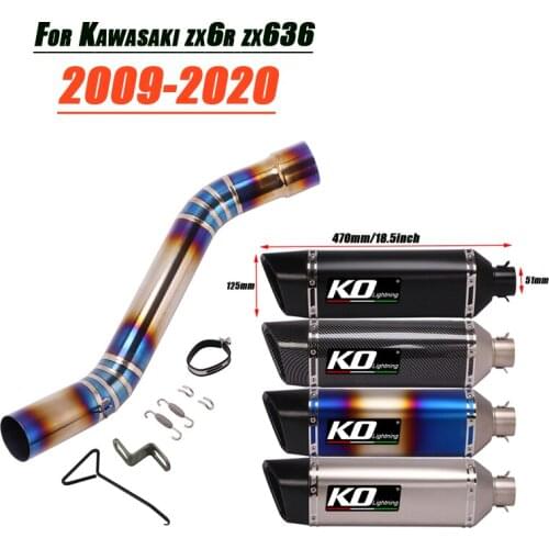 Zx-6r Zx636 Motorcycle Refit Middle Pipe Link 51mm Exhaust Silencer Tubes For Kawasaki Ninja Zx-6r Zx636 2009-2020