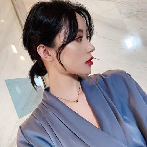 Temperament wild clavicle chain with titanium steel necklace non-fading round ball fashion bead pendant for fashion women gifts