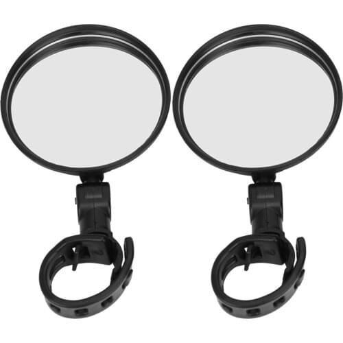 Pair Round Rearview Mirror Safety Wide Angle Reflective Back Mirror Cycling Equipment for Bike Scooter