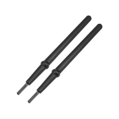 2pcs Plastic ESD Anti Static Conductive Brush Round Handle Black