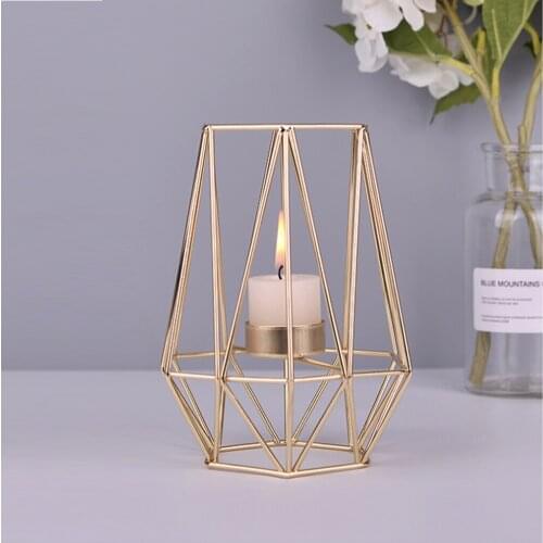 Nordic Style Wrought Iron Geometric Candle Holders Home Decorate Metal Crafts candlestick candelabros de velas Holder mesa