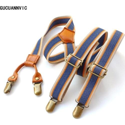 Vintage Mens suspenders New 4 Clip Suspenders man for Pants Casual mens Trouser Suspenders Fashion Adjustable Womens Braces