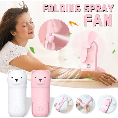 Portable 2 In 1 Mini Fan Humidifier Usb Rechargeable Handheld Fan Water Spray Mist Fan Face Steamer Air Cooler For Outdoor#dg4