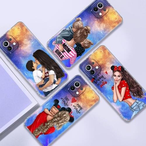 Clear Cover For Xiaomi Redmi Note 10 9 Pro 9S 7 9C 8 2021 8T 9A 7A 6A Shockproof Soft Silicone Phone Case Super Mom Cute Baby
