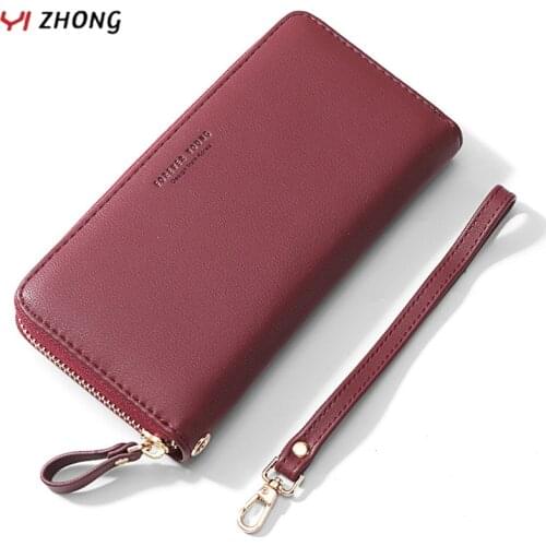 YIZHOHNG Leather Luxury Wallet for Women Wristband Clutch Wallets Female Card Holder Phone Pocket Purses Ladies Purse Carteras