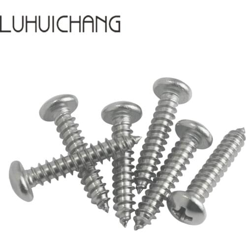 Luhuichang M3 M3.5 Cross Recessed Button Pan Head Small Screws 304 Stainless Steel Round Head Screw Self-tapping Screw