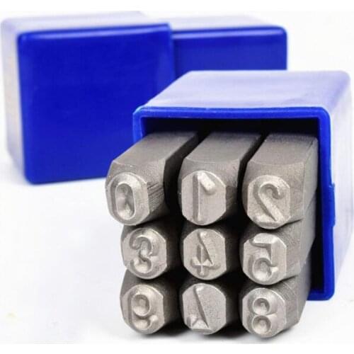 6CM DIY Alloy Steel Stamp Leather Carving Digital Seal Handmade Number Punch Stamp Leathercraft Staming)