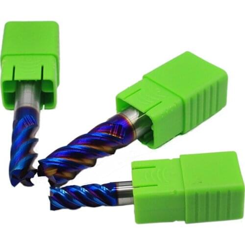 1mm 1.5mm 2mm 3mm 4mm 5mm 6mm 8mm 10mm 12mm HRC65 4 flute spiral bit CNCtungsten carbide flat square Flat end milling cutter