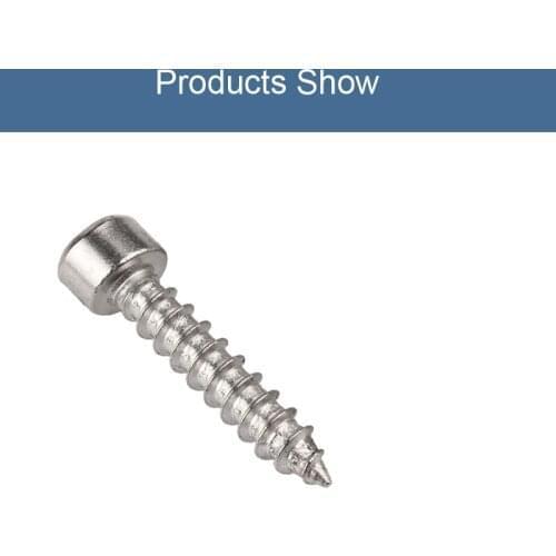 SUS304 Cylinder Head Hexagonal Socket Self-tapping Screw HA Un-twisted Cup Head Pointed Tail Screw M2/M2.6/M3 /M3.5/M4 20PCS/lot