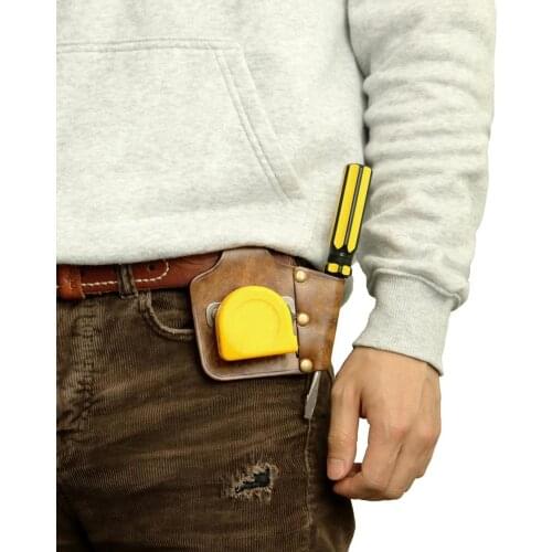 Tourbon Hunting Genuine Leather Measuring Tape Holder Pocket Hitch Tool Pouch Screwdriver Sheath Carrier Belt Holster